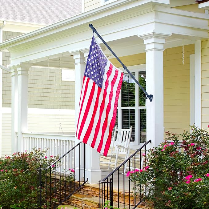 ZMTECH Flag Pole - Upgraded Bracket,(2 Packs) 6 FT Stainless Steel Flag Poles for Outside House, Residential or Commerical, Tangle Free Flag Pole Kit for American Flag (Without Flag, Blue)