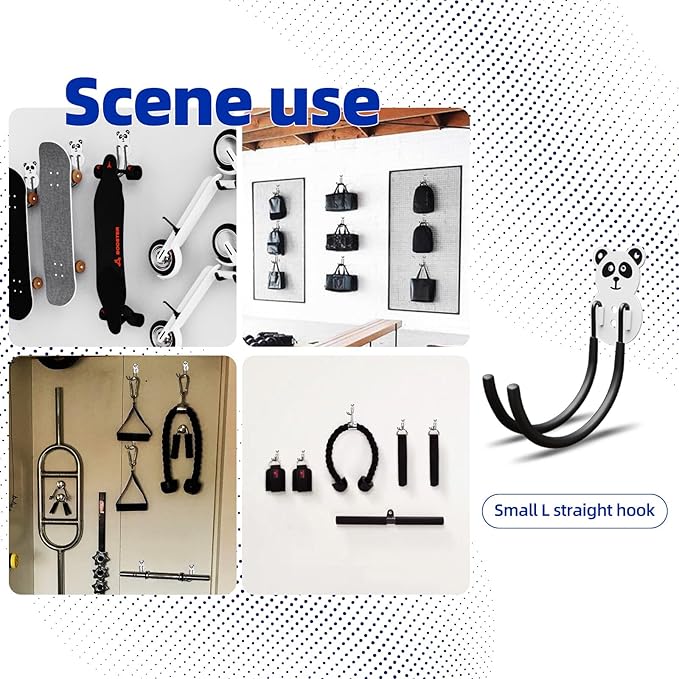 GPANDAG Garage Hooks Heavy Duty,Large Wall Mount Hanger Rack Garage Storage Utility Hooks, 6 Pack Long Hook Garage Organizer for Hanging Tool, Chairs, Hoses, Ladder, Bulk Items, Ropes