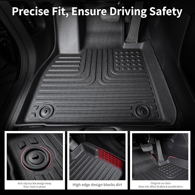 Wayhigh-All Weather Floor Mats and Cargo Mat Set Fit for Lincoln Corsair 2020-2024 2025(Non Plug-in Hybrid) TPE Car Mats Waterproof Heavy Duty Rubber Floor Liners Corsair Accessories