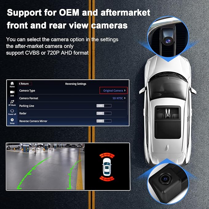PEMP Linux Vertical Screen E70 E71 CIC Wired and Wireless CarPlay Retrofit Android Auto Mirror Link Car Screen for BMW X5 X6 (2010-2012) with a 720P AHD Reverse Camera