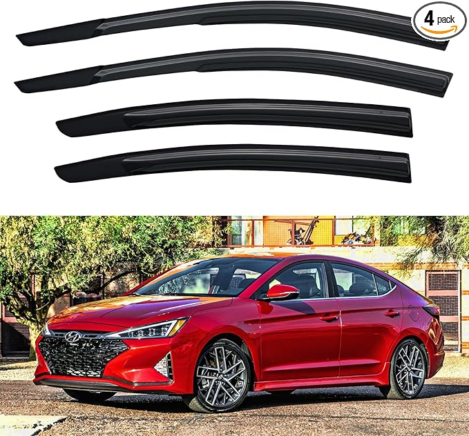 Window Visors Rain Guards Shield for 2017-2020 Hyundai Elantra, Out-Channel Window Vent Wind Deflectors Visors Shades for 17-20 Elantra SE SEL Value ECO Limited Sport