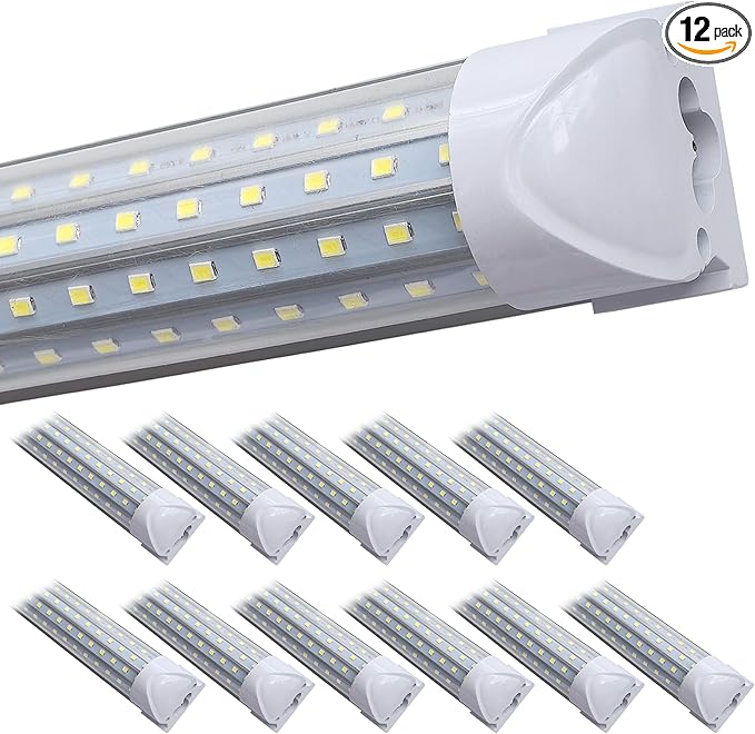 (12-Pack), 8FT LED Shop Light, Super Bright 110W Shop Lights, 19800LM 5000K 8 Foot Led Lights, LED Shop Lights Lighting