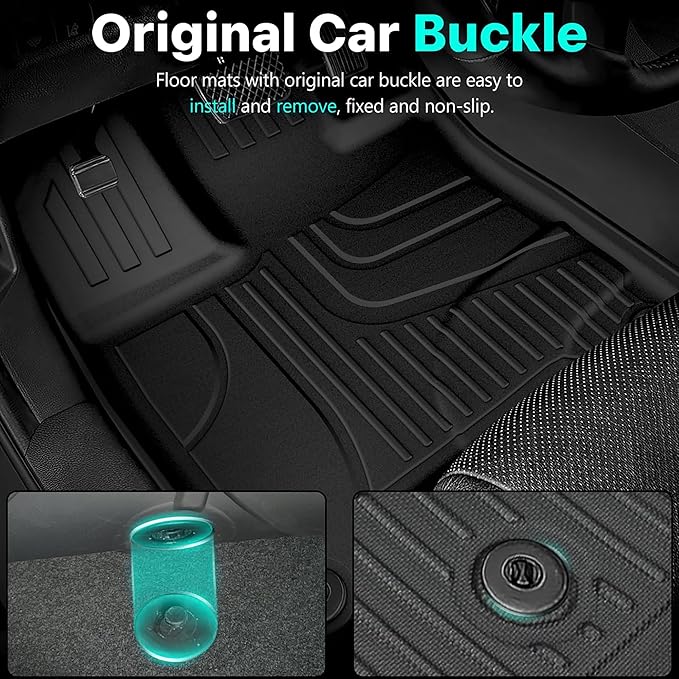 Floor Mats Compatible with Honda Pilot 8 Seats 2016-2022 (No Elite Models) - TTX LIGHTING All Weather Cargo Liner with Back Seat Cover TPE Trunk Mat & Backrest Mat & Floor Liners Pilot Accessories