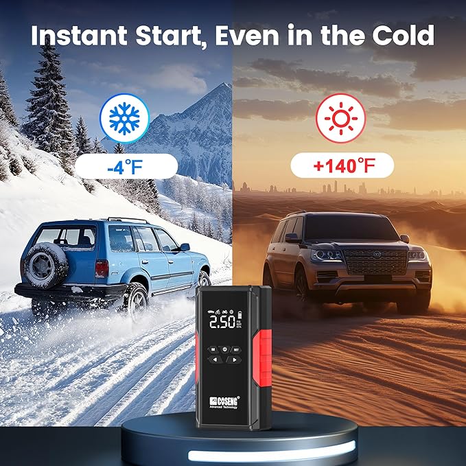 J26 Portable Car Jump Starter with Air Compressor, 3500A 12V Car Battery Booster (All Gas & up to 6.0L Diesel Engines), 150PSI Tire Inflator, Smart Jumper Cables, 3-Mode Emergency Flashlight