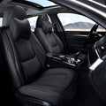 Front Seat Covers, 2 Pieces Universal Seat Covers for Cars, Waterproof Leather Auto Seat Protectors with Head Pillow, Car Seat Cushions Fit for Most Sedans SUV Pick-up Truck, Black