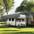 PHI VILLA 35 x 14 ft Heavy Duty Metal Carport with Galvanized Steel Roof for RVs, Cars, Boats, and Tractors