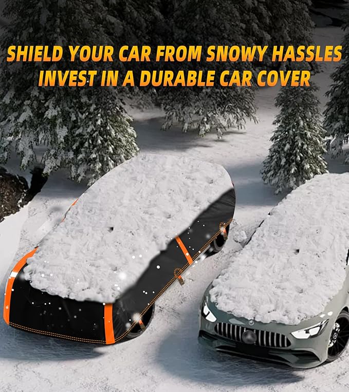Car Cover Waterproof All Weather for SUV Automobiles UV Protection Snowproof Rain Sun with Door Zipper Full Exterior Outdoor Full Car Cover Universal Fit Up to 206"