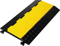 1 Pack Rubber Cable Ramp Hose Cable Protector Ramp 5 Channel 22000Lbs Load Capacity Traffic Speed Bump Wires Power Lines Extension Cord Cover for Indoor Outdoor