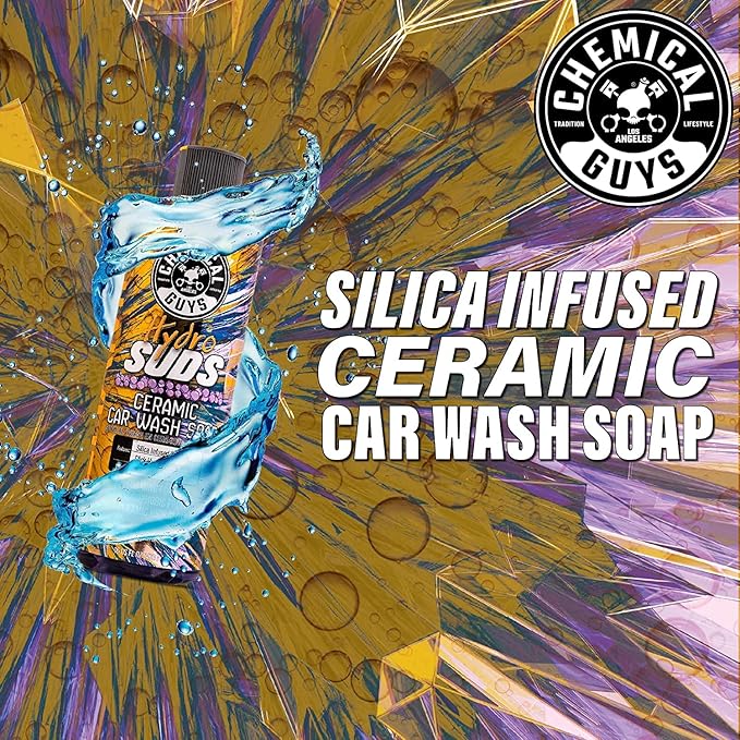 Chemical Guys CWS21216 HydroSuds Ceramic SiO2 Shine High Foaming Car Wash Soap (Works with Foam Cannons, Foam Guns or Bucket Washes) For Cars, Trucks, Motorcycles, RVs & More, 16 fl oz, Berry Scent