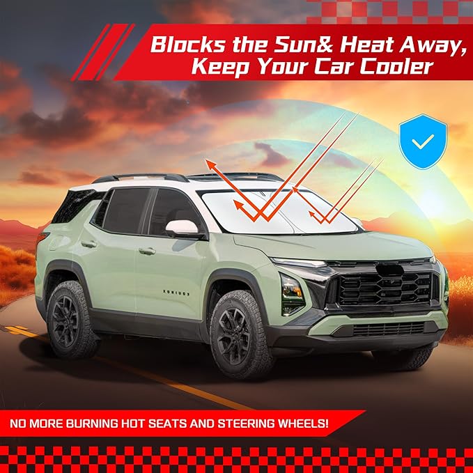 ARISMOTOR Windshield Sun Shade for Che-vrolet Chevy Equinox 2025-2026, Custom Fit Foldable Front Window Sunshade Sun Visor Protector, Block UV Rays Keep Your Car Cooler