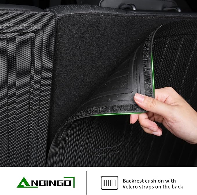 ANBINGO® Floor Mats & SeatBack Cargo Liner | Atlas 2018-2025 6 Passenger | 2nd Row with Bucket Seat | (50/50 Velcro Tape Fixed Backseat) TPE 3 Rows Car Mat Waterproof, Accessories