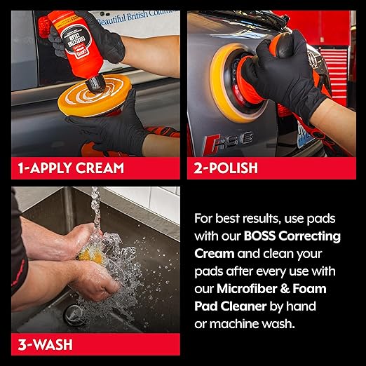 Griot's Garage Orange Foam Correcting Pads for Car Polishing and Detailing, Removes Light to Moderate Paint Defects, Durable, Machine-Washable, 10516, 5.5", Set of 2