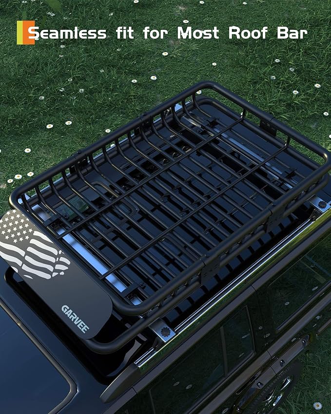 46" x 36" Universal Roof Rack Carrier Basket, 200 Lbs Capacity Car Cargo Rack with Extension Luggage Holder Basket Heavy Duty for SUVs, Trucks, Vehicles