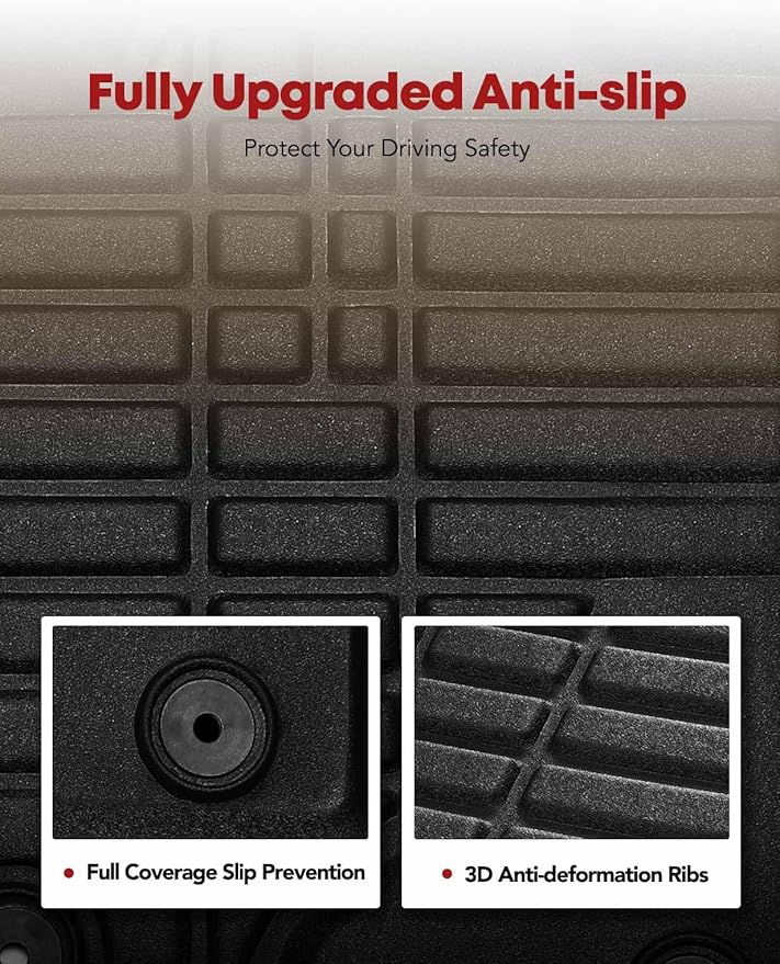 YHTAUTO Floor Mats & Cargo Mat Fit 2008-2013 Toyota Highlander(Not Hybrid), TPE All Weather Car Mats Waterproof Anti-Slip Odorless Floor Liner, Interior Car Accessories