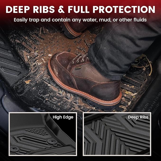 LASFIT Floor Mats & Cargo Liner 2015-2020 & Only 7/8 Seats (Not for 9 Seats) for Chevrolet Chevy Tahoe/GMC Yukon(Only Yukon, Not Fit Yukon XL)/Cadillac Escalade(Only Escalade, Not Fit Escalade ESV)