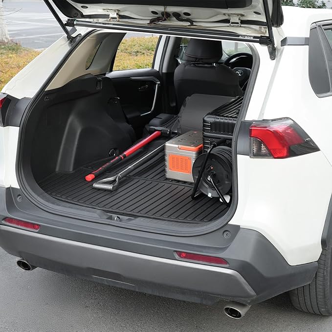 Floor Mats Set Cargo Liner with Backrest Cover for 2019-2025 Toyota RAV4(Include Hybrid), All Weather TPE Full Mat Set for RAV4 Accessories