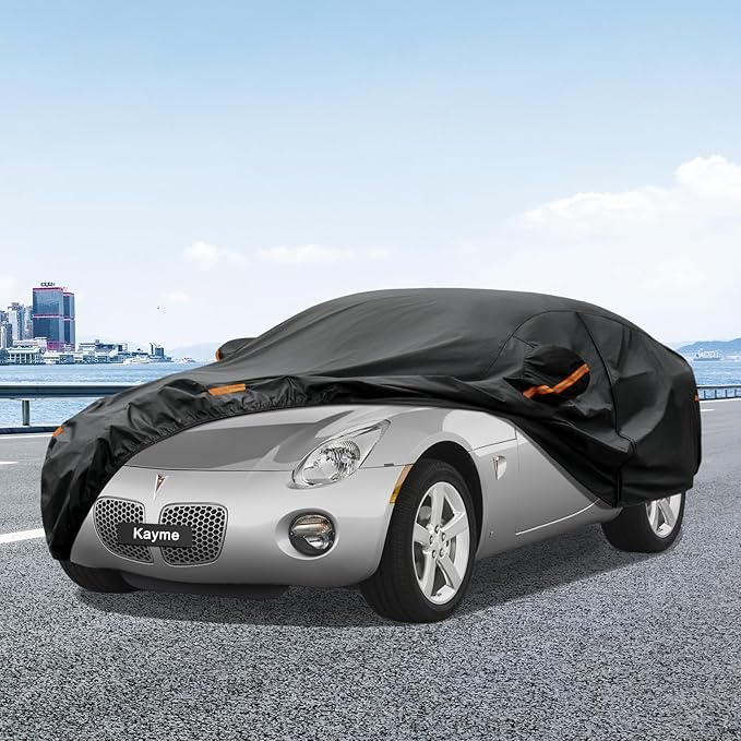 Kayme 7 Layers Car Cover Custom Fit for Pontiac Solstice (2005-2009) Waterproof All Weather for Automobiles, Outdoor Full Cover Rain Sun UV Protection.