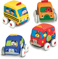 Melissa & Doug K's Kids Pull-Back Vehicle Set - Soft Baby Toy Set with 4 Cars and Trucks, Soft Vehicles Toys for Babies and Toddlers