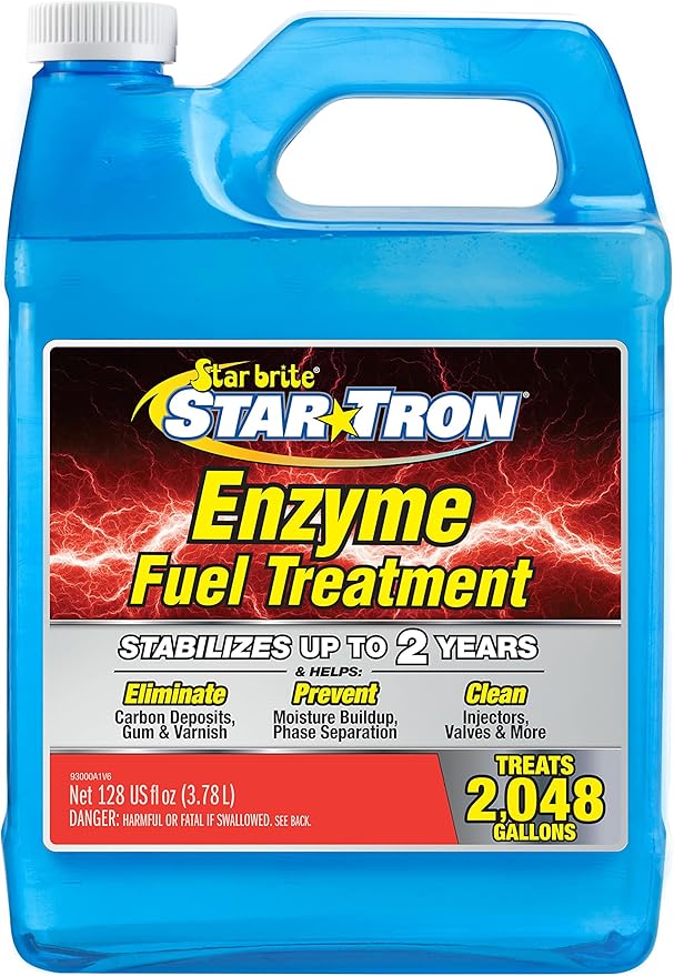 STAR BRITE Star Tron Enzyme Fuel Treatment Concentrate, 128 Fl. Oz. – Treats up to 2,048 Gallons – Rejuvenate & Stabilize Old Gasoline, Cure Ethanol Problems, Improve MPG, Reduce Emissions, 1 gallon, Blue