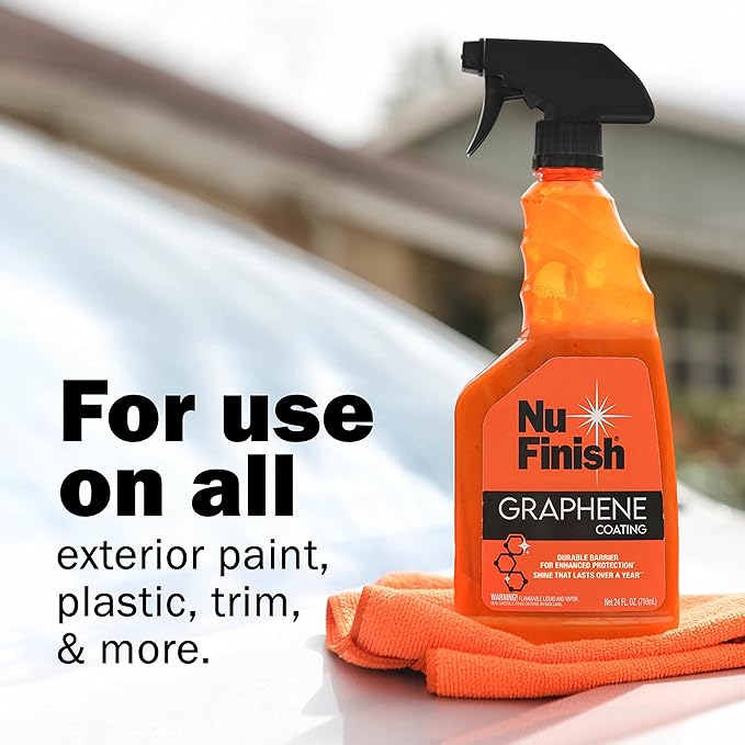 Nu Finish Water-Repellent Ceramic and Graphene Technology Vehicle Finishing Kit, Car Shine - Includes Graphene Coating Spray and Microfiber Towel