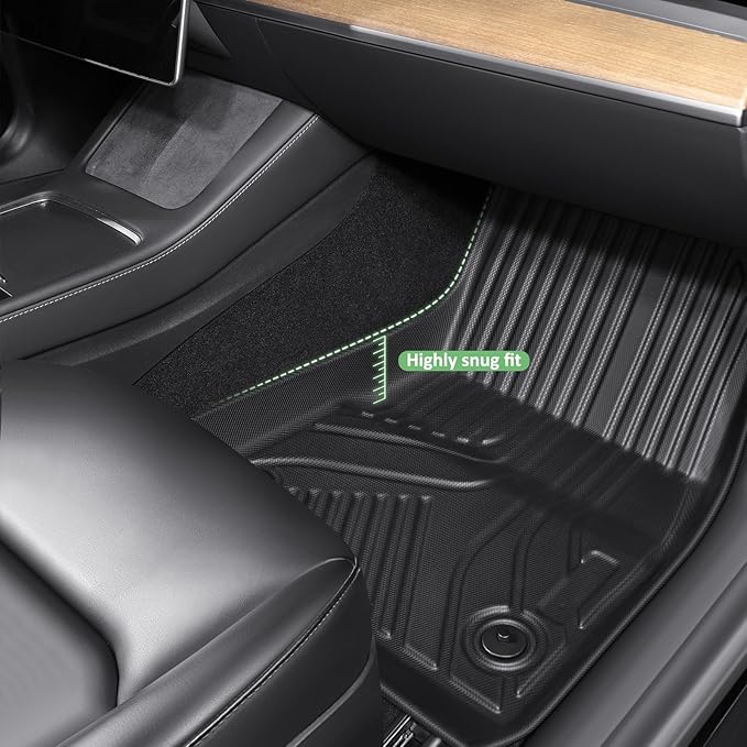 Car Foot Mats for Tesla Model 3 with 4 TPE Materials On The Front and Rear Rows Suitable for All Weather Conditions Suitable for Model 3 2020-2024