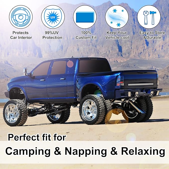 TINGLU Window Shades for Dodge RAM 2500 3500 2010-2025 Accessories Car Side Full Windows Rear Windshield Sun Shade Sun UV Rays & Privacy Protection for Camping,Napping&Relaxing 6PCS