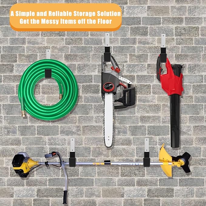 Heavy Duty Utility Hooks - Wall Mount for Garage Storage, Hose & Bike Hangers (2 Small & 2 Medium)