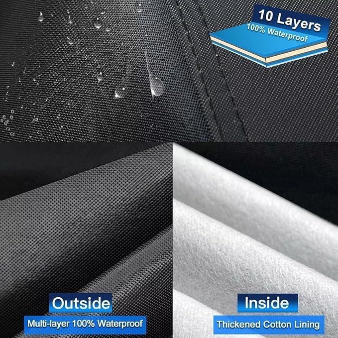 10 Layers Car Cover Custom Fit for BMW 3 Series 320i 328i 330i 335i M340i (2013-2025), Waterproof All Weather for Automobiles, Outdoor Full Cover Sun Dust Rain Protection with Cotton. Black