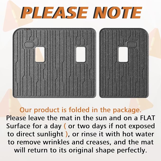 TripleAliners Backrest Mats All Weather Liners Compatible with 2024+ GMC Acadia/Chevy Traverse & 2025 Buick Enclave TPE Third Row Seats Back Cover