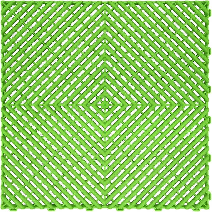 15.7"x15.7" Garage Flooring Tiles, Non-Slip Interlocking Plastic Garage Floor Mat, Garage Organization & Garage Storage, Vented Pattern (Sublime, 25PCS)