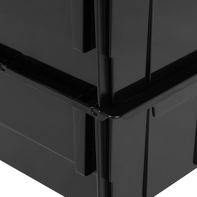 IRIS USA Stackable Storage Bins Open Front, 12 Pack, Plastic Hanging Organizer Caddy Basket for Hardware Crafts, Small Parts, Nuts and Bolts, Garage Tool Storage, Small, Black