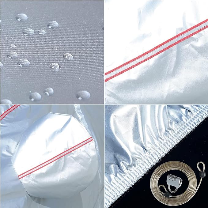 Tecoom Hard Shell Waterproof Car Cover, Zipper Design for All Weather, UV-Proo and Windproof, Fits 206-215 Inches Full-Size SUV/Van, Indoor Outdoor Use