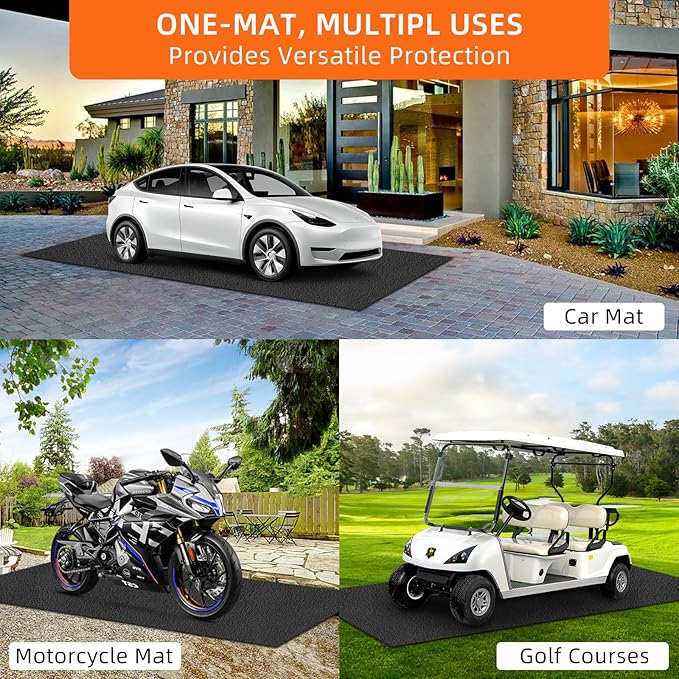 Garage mats for Floor Upgraded, 17 x 7.4 Ft, Garage Floor mats for Under car, Oil Spill mat, Absorb Oil Quickly，Reusable, Protects Floor 3mm TPR Non-Slip Thickening