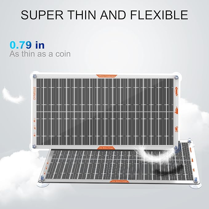 OYMSAE 10W Solar Car Battery Charger Portable 12V Trickle Battery Charger & Maintainer Waterproof Solar Panel for Car Boat Automotive RV