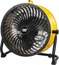 CATERPILLAR 18 inch High Velocity, 3400 CFM, 4 Speed, 360 Degree Metal Heavy Duty Pivioting Drum Air Circulator Fan, Yellow. For Home, Garage, Workshop, & Commerical Use. cETL Certified.