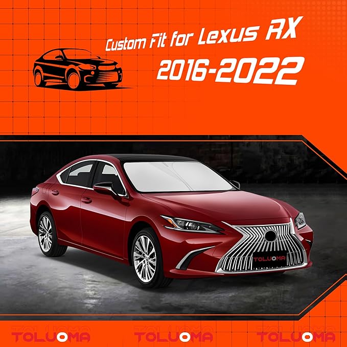 Custom Fit Windshield Sun Shade for Le-xus RX 2016-2022 - Full Coverage, 210T Reflective Fabric, Double-Layer Design - Blocks 99% UV Rays, Keeps Car Cool, Easy to Install and Store