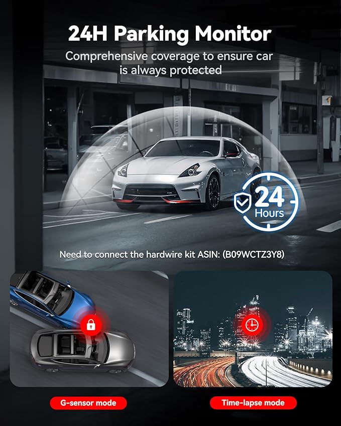 REDTIGER 4K Dash Cam Front and Rear, STARVIS 2 Sensor, Touch Screen 3.18", 128GB Card Included, Voice Control, 5.8GHz WiFi Car Dash Camera, GPS, Night Vision, Emergency Lock, Parking Mode (F7N Touch)