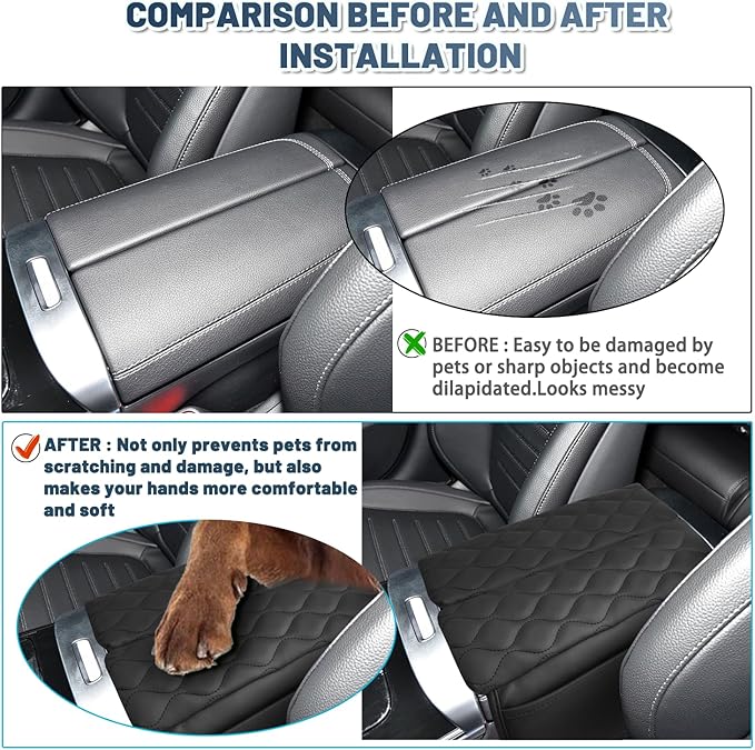 Ruiya C300/C300 4MATIC/AMG C43/AMG C63 Armrest Cover,for C300 Mercedes Benz Accessories Center Soft Comfy Console Lid Cover Compatible with 2022 2023 2024 2025 Mercedes Benz C-Class W206