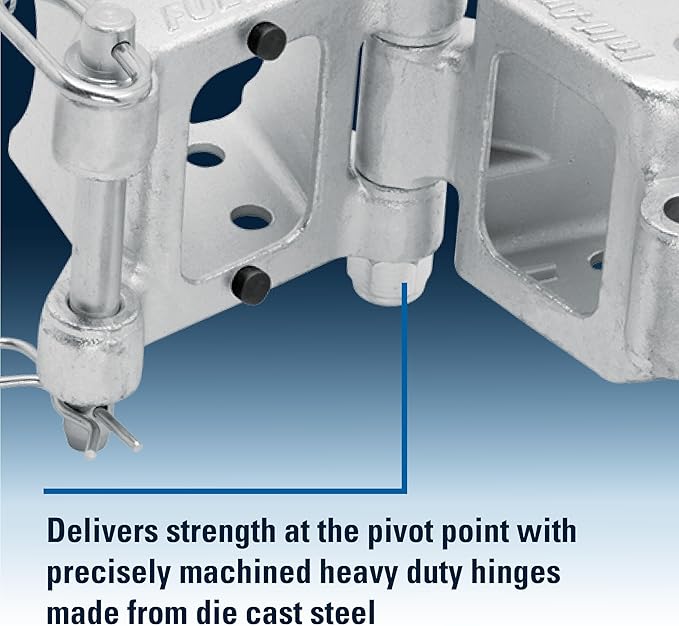 Fulton HDPB340101 Bolt On Folding Trailer Tongue Swing Away Hinge Kit for 3 Inch x 4 Inch Trailer Beams, 7,500 lbs. Capacity, Helps Reduce Trailer Length for Storage