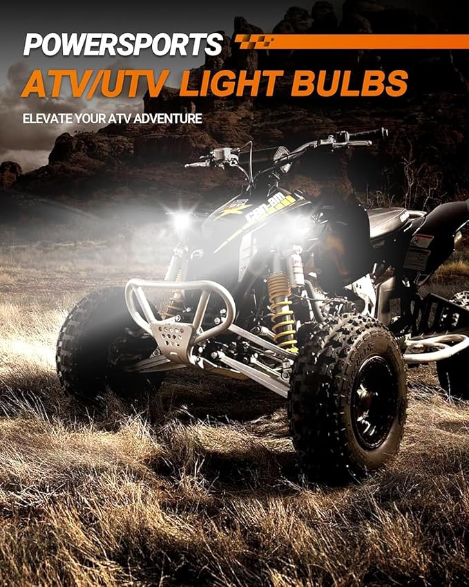 SEALIGHT H4/9003/HB2 Driving Light Bulbs, 36000LM Super Bright 9003 Dual Beam Bulbs, 6000K Cool White H4 Fog Lights, Plug-N-Play, Pack of 2