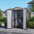 5x3x6FT Outdoor Storage Shed, Galvanized Steel Garden Shed with Lockable Door & Window, Waterproof Metal Tool Storage for Garden, Backyard, Patio, Lawn(Peak Roof)