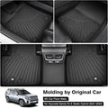 Powerty Floor Mats for 2021-2023 Hyundai Santa Fe 5 Seats (ONLY Hybrid), Custom Fit for Hyundai Santa Fe Accessories, 3D TPE All Weather Car Mats 1st & 2nd Row Heavy-Duty Floor Liners