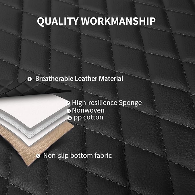 Car Seat Cover,Breathable and Waterproof Leather Seat Covers,Luxury PU Universal Fit Automotive Airbag Compatible for Cars Sedans SUV and Trucks(2 Pieces,Front Seat,Black,N1)