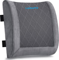 Lumbar Support Pillow for Office Chair Back Support Lumbar Pillow for Car, Gaming, Office Chair - Improve Sitting Posture & Back Pain Relief, Memory Foam, Adjustable Straps, Fluffy Grey