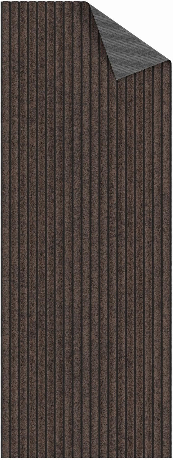Ottomanson Mud Mat 2' x 2' Entryway Rug - Non-Slip Scraper Doormat for Muddy Paws, Dirt Trapping Indoor/Outdoor Mat for High-Traffic Areas, Kitchen, Garage, Patio, Brown