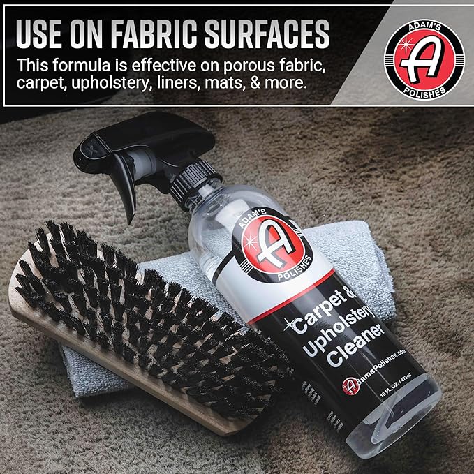 Adam's Polishes Carpet & Upholstery Cleaner - Powerful Car Carpet Cleaner for Auto Detailing, Fabric Interior Solution, Stain Remover Spray for Seat, Floor Mats (128 fl. oz (Gallon))