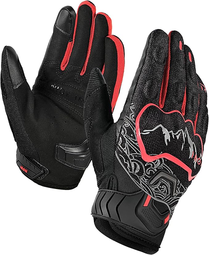 BORLENI Motorcycle Gloves Motorbike Glove for Men Women Full Finger Knuckle Protection Touch Screen Cycling ATV Hiking Riding