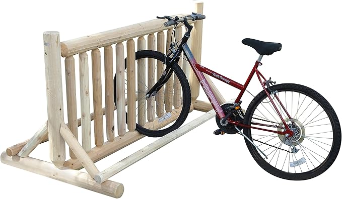 13-Place Bike Log Rack, Outdoor Bike Stand, Freestanding Commercial Bicycle Storage Racks, Standing Rack for Bikes, Bicycle Parking Floor Stand, Ebike Racks, Fat Tire Bikes for Men - Unfinished