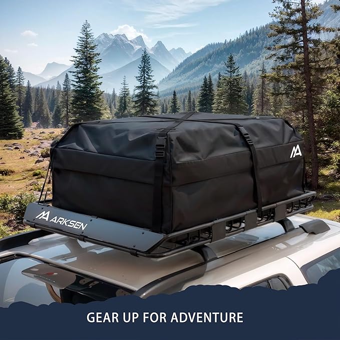 ARKSEN 54 x 39 x 5 Inch Upgrade Universal Roof Rack - 150Lbs Capacity Heavy Duty Rooftop Cargo Carrier with Extension for Car, SUV & Pickup, Durable Steel, Easy Install, Spacious Storage