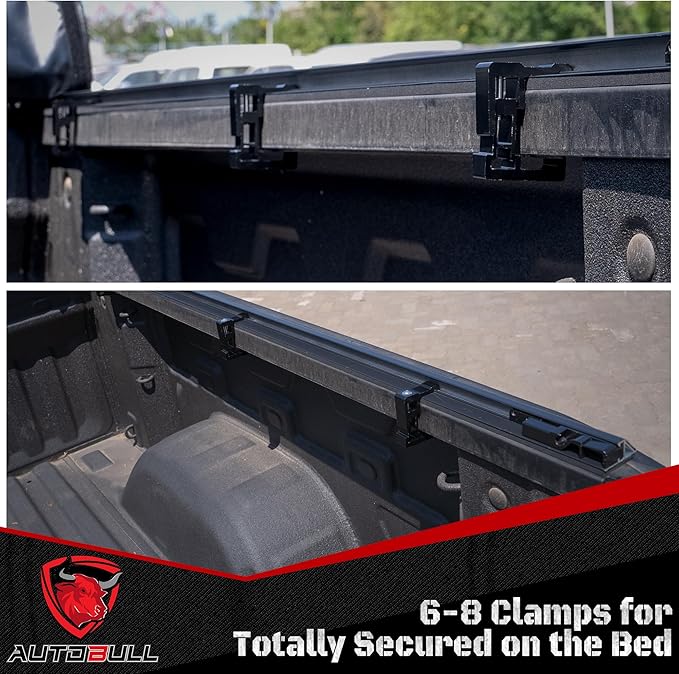 Soft Roll-up tonneau Cover Compatible with 2022-2025 Toyota Tundra 6.5ft Bed, PVC Top Alloy Steel Structure